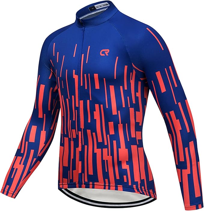 Coconut Ropamo CR Long Sleeve Cycling Jersey Mens, 3+1 Zipper Pockets Bicycle Tops Quick Dry Breathable Biking Shirt