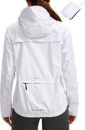 Bikewa Women's Cycling Rain Jackets Waterproof Windbreaker Lightweight Running Windproof Reflective Jacket Packable Hooded