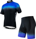 JPOJPO Cycling Jersey Men Set Bike Shirt Kit Short Sleeve Clothing Tops+5D Padded Shorts Summer Breathable Quick-Dry S-3XL