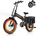 Movcan Q20 Folding Electric Bike, 52V 15.6Ah Removable Concealed Battery 20” Fat Tire Dirt Bike,1500W Motor 30 MPH Top Speed E Bikes, 7 Speed Dual Hydraulic Brake Electric Bikes for Adults
