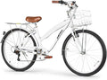 WEIZE Beach Cruiser Bike, 26 inch Commuter Bicycle for Adult Men and Women,High-Carbon Steel/Front & Rear Fenders, Comfortable City Bikes with Rear Rack or Basket, Ergonomic Upright Design