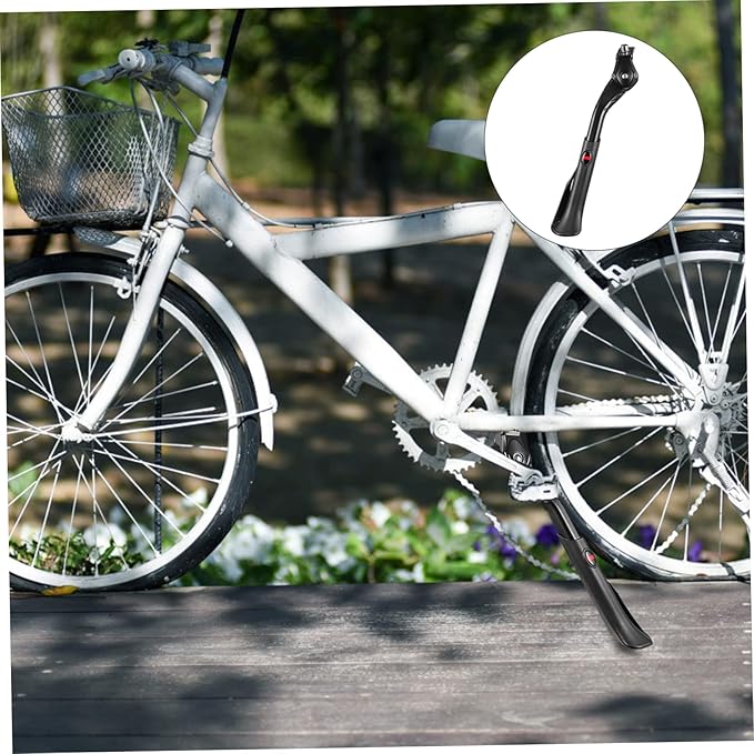 Adjustable Aluminum Alloy Bike Kickstand Length Adjustable Bicycle Side Support for Mountain and Road Bikes Sturdy Parking Rack for Cycling Enthusiasts