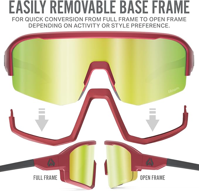 Wildhorn Radke MTB Cycling Glasses, UV400 Sports Ski Running Sunglasses for Women & Men, Baseball Glasses w/3 Swap Lenses