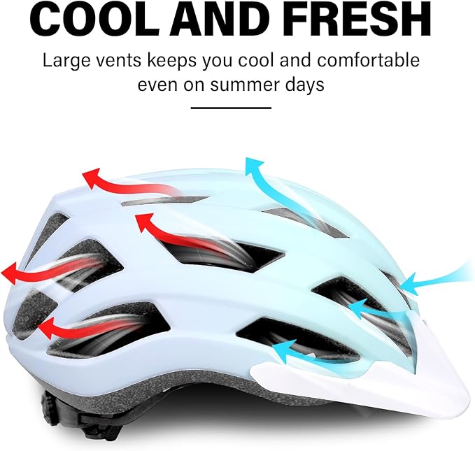 Bike Helmet for Adults Women Men Youth Kids, Lightweight Mountain Road Bicycle Cycling Helmets with Adjustable Dial & Removable Visor