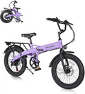 Folding Electric Bike for Adults, 20"×3.0 Fat Tire Electric Bicycle, 374.4Wh Battery Ebike, 20MPH Electric Cargo Bike with LCD Color Display & 6 Speed Gears (Fits for 5'0"+)