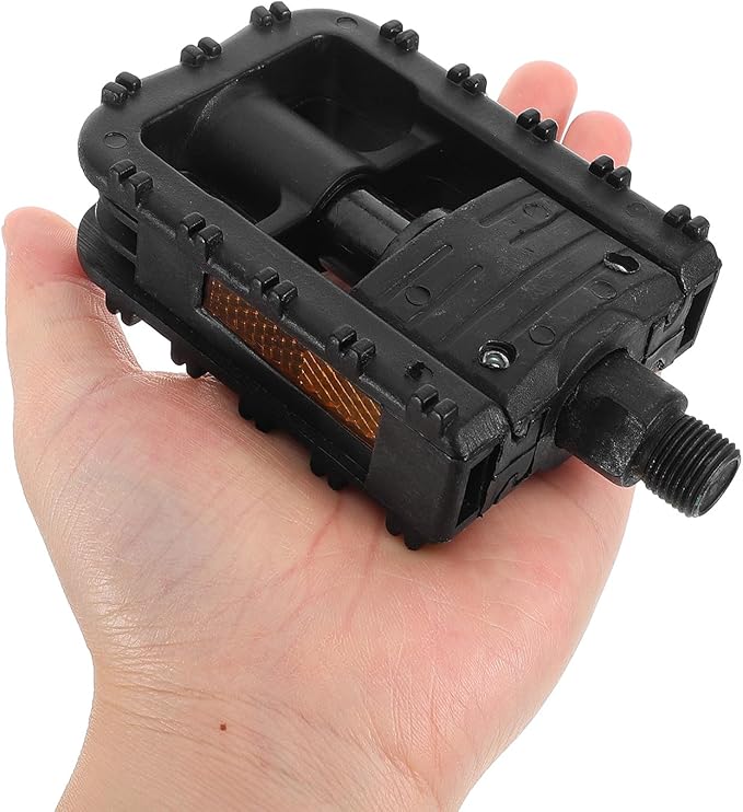 VILLCASE 2pcs Lightweight Nylon Flat Mountain Bike Pedals with Sealed Bearings and Large Non-Slip Platform for Trail Riding and Folding Bikes, Black