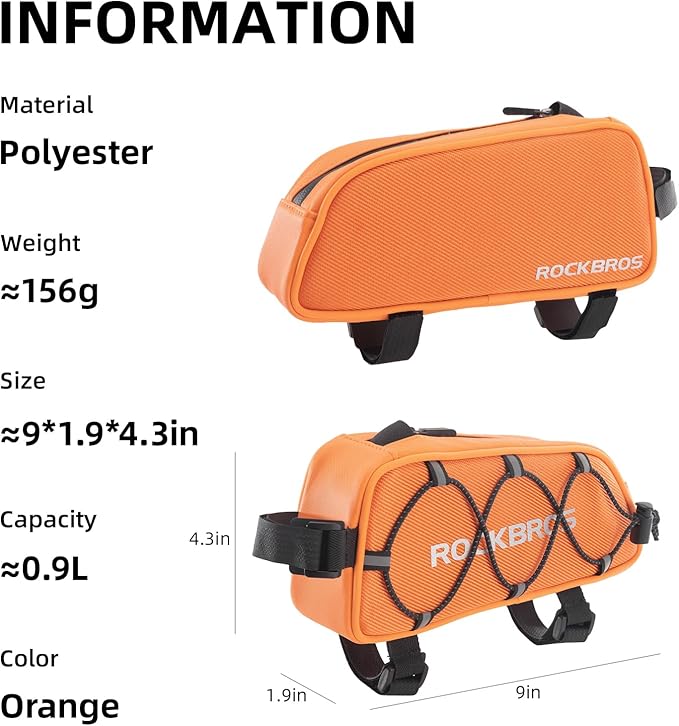 ROCKBROS Top Tube Bike Bag Bicycle Front Frame Bag Top Tube Bag Bike Accessories Pouch Compatible with iPhone 14/13/12 Pro Galaxy S22/S21 (STYLE 4)