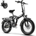 1000W Folding Electric Bike,48V 20AH Removable Battery E Bike,30+MPH,80 Miles Max Range Electric Bike for Adults,20" Fat Tire Foldable ebike,Adult Electric Bicycle for Commute Beach Snow