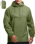 GEEK LIGHTING Rain Jacket Men Lightweight Waterproof Jackets Packable Windbreaker Hooded Raincoat for Golf Cycling Outdoor
