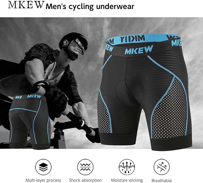 Men's High Density Sponge Padded Cycling Underwear Bike Shorts Underwear MTB Liner Road Biking Bicycle Clothes ﻿