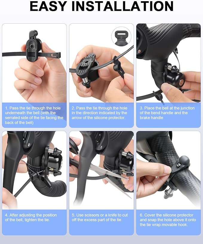 Bike Bells for Adults Max 100dB, Portable Copper Case Bicycle Bell Fits 22.2-31.8mm Road Bike Handlebars, Loud Crisp Clear Sound Bike Horn for Adults, Waterproof & Durable