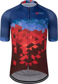 GCRFL Men's Cycling Jersey Short Sleeve Biking Shirt with 3 Rear Pockets + Zipper Pocket Breathable Quick Dry Bicycle Jersey