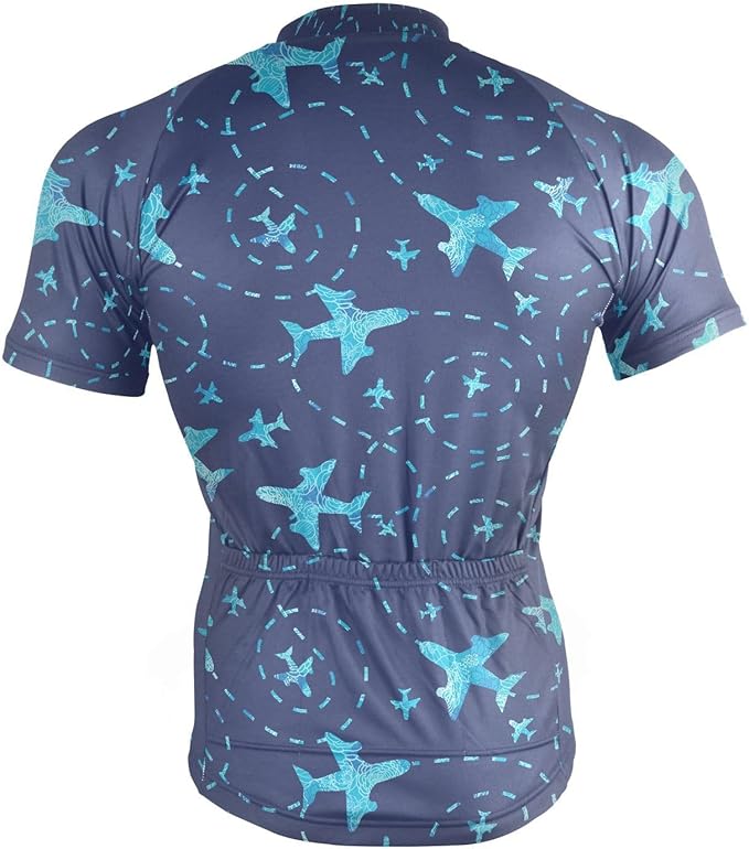 Men's Cycling Bike Jersey Short Sleeve Moisture Wicking, Breathable, Quick Dry Biking Shirt with 3 Rear Pockets