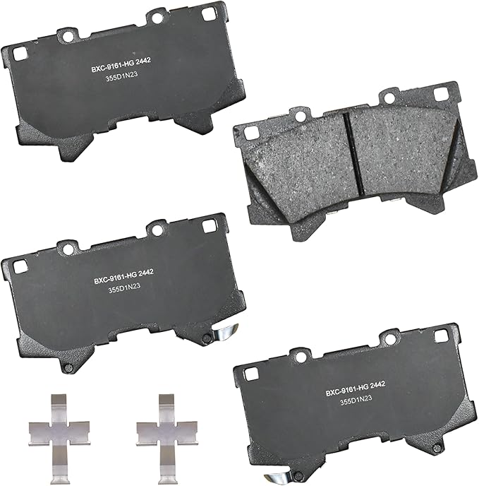 Bendix Premium SBC2442 Ceramic Front Brake Pads for Lexus LX600 2024-2022, Toyota Sequoia 2024-2023, Tundra 2024-2022