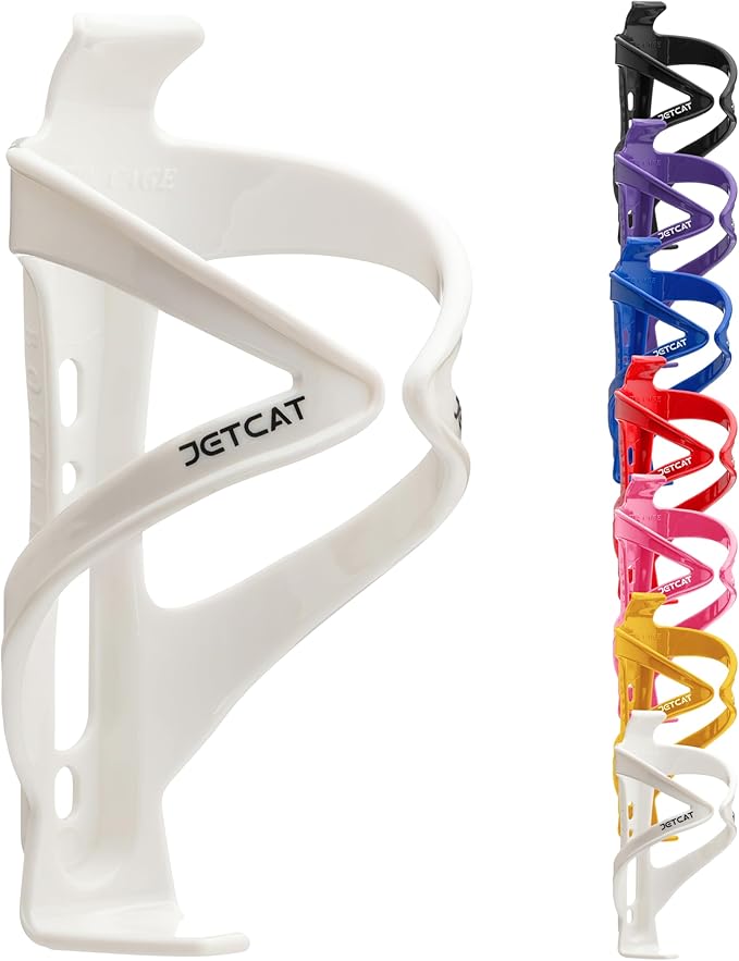 Bike Water Bottle Holder – Bike Cup Holder & Bike Water Bottle Cage for Bicycle, MTB, Mountain, Gravel, Road, eBike | Adult/Kids, Carbon Fiber Biking Accessories White