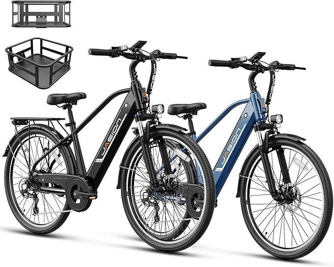 Jasion Roamer/ST/YC1 Electric Bike for Adults, 26" Commuter Ebike 1200W 528WH Removable Battery, 28MPH 62miles, Electric Bicycles for Women/Man, UL2849 Certified