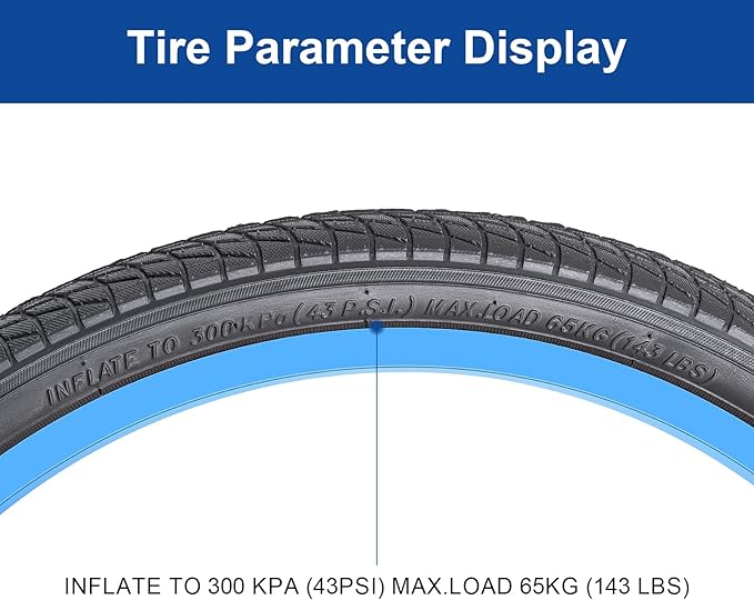 20x1.75 (47-406) Bike Tire 20 inch Bicycle tire Suitable for 20X1.75 20 x 1.75 City/Road/Commuter Folding Replacement Bike Tire (Single)