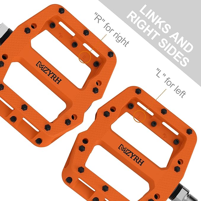 MZYRH Mountain Bike Pedals 9/16" 3 Sealed Bearings Lightweight Non-Slip Nylon Fiber Bicycle Platform Pedals for Road BMX MTB