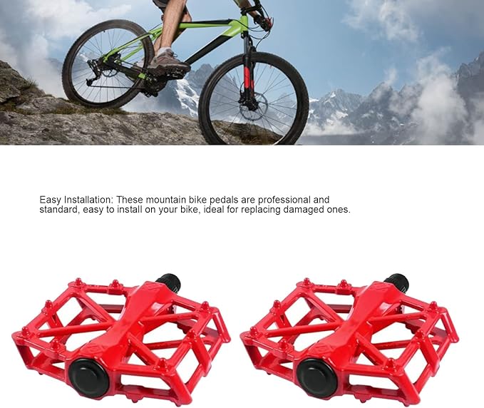 Mountain Bike Pedals Aluminum Alloy Stable Hollow Design Light Weight High Strength Wide Road Bike Pedal Set