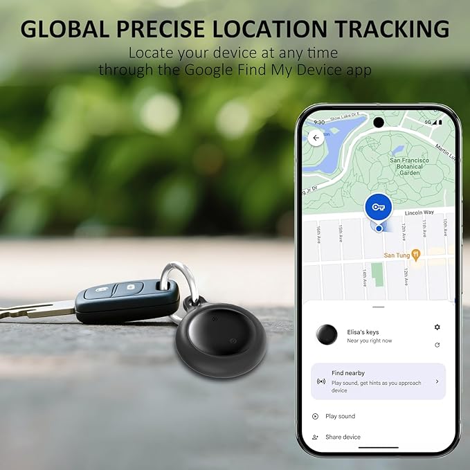Bike Tracker for Android, Android Airtag Compatible with Google Find My Device App, Replaceable Battery Item Finder, Tracker Tag for Keys, Suitcase, Backpack, Wallet, Luggage (for Bike)