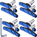 Hotop 4 Pairs Bike Brake Pads Mountain Bike Brake Pads with Hex Nuts and Spacers v Bicycle Brake Blocks Set, 70 mm