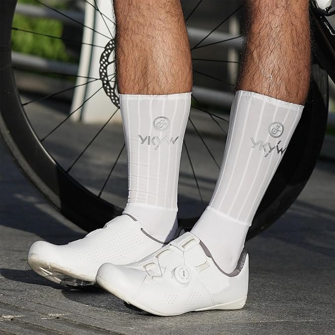 YKYWBIKE Aerodynamic Cycling Socks - Athletic Crew Bike Compression Stockings Socks,Crew Length,Breathable, and Cushioned Bike Socks for Men & Women Flying Mountain
