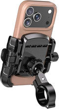 Kewig Motorcycle Phone Mount Holder with Aluminum Alloy Mounting Base, [1s Lock & Release] [Camera Friendly] Bike Handlebar Cellphone Mount for Bicycle Bike Scooter ATV, Fit 5.4-7.2" Smartphone