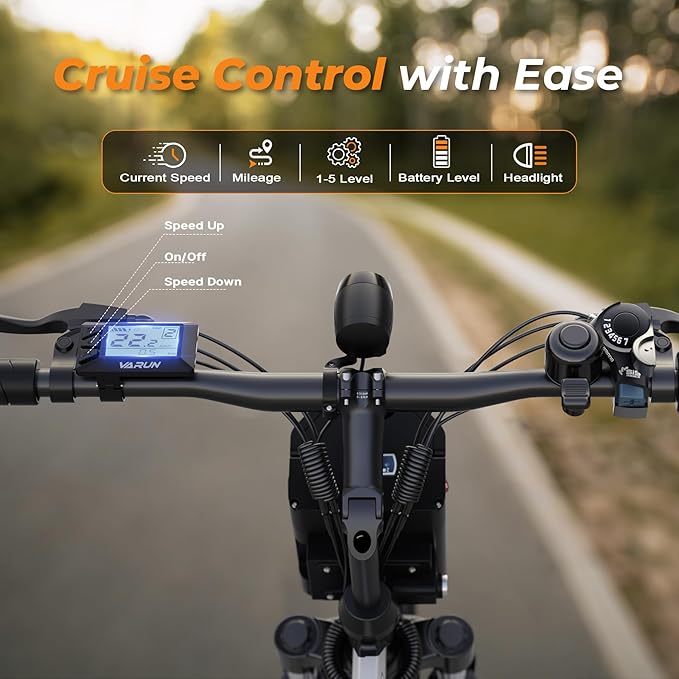 VARUN Folding Electric Bike for Adults - Peak 750W Motor 26" Ebikes, Foldable Electric Bike with 48V Longe Range Battery, Up to 20+MPH 50 Miles, 7-Speed Gears & Dual Hydraulic Suspension