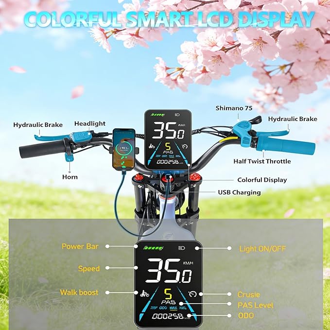 eAhora 2026 Latest Juliet Pro 2 5400W Dual Motor Electric Bike for Adults 43MPH 60V 70Ah 220+Miles Long Range Electric Bicycle 20" Fat Tire Full Suspension Mountain E-Bike All Terrain APP Control