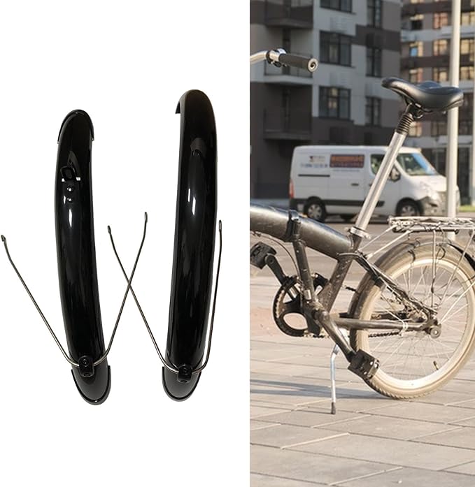 pistro Folding Bike Fenders Front & Rear Fenders for 20 Inch Wheel Folding Bicycles Black Bicycle Mud Guards Mudflaps
