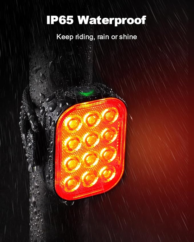 Bike Tail Light [2 Packs], USB Rechargeable Rear Bike Light for Night Riding, 6 Light Modes, IP65 Waterproof & Drop Resistant LED Bicycle Rear Light for Men Women Kids Road Mountain Cycling