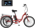 MOONCOOL MONCOOL Adult Electric Tricycle, 350W Front Drive Motor (Peak 700W), 15.5MPH E-Trike with Removable 36V 14.5Ah Battery, 60 Miles Range, 24/26 Inch 7-Speed 3 Wheel Electric Bike, Large Basket