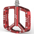 BUCKLOS MTB Flat Pedals Mountain Bike Pedals, 3 Bearings CNC Adult Road Bike Pedals, Bicycle Platform Aluminum Alloy Non-Slip Pedal for Gravel Bike/BMX 9/16"(Black)