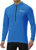 Spotti Men's Cycling Bike Jersey Long Sleeve with 3 Rear Pockets - Moisture Wicking, Breathable, Quick Dry Biking Shirt