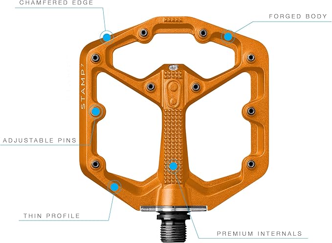 Crankbrothers Stamp Flat MTB Pedals - Size-Specific, Lightweight, Versatile, Durable Bike Pedals