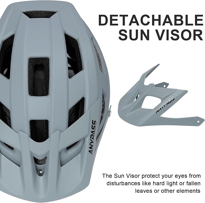 Mountain Bike Helmet Adult Men Women - Ultra Comfort, Super Lightweight Bicycle Helmets, MTB Cycling Gear Biking Accessories with Adjustable Fit & Removable Sun Visor