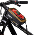 Aoben Bike Bicycle Phone Front Frame Bag for Mountain Bike Road Bike, EVA Hard Casing Bike Phone Holder Bike Phone Mount for MTB, Bike Bicycle Accessories for Cell Phone Under 6.8 Inches (Tan)