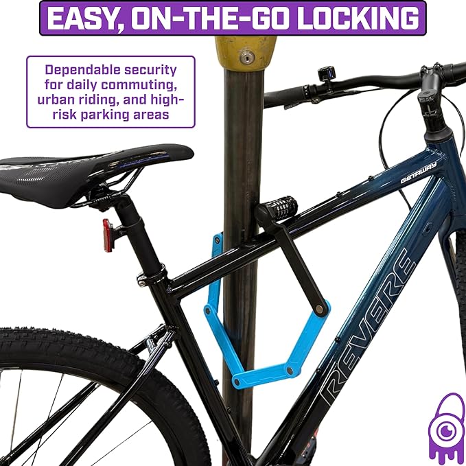Monster Folding Bike Lock – Heavy-Duty Anti-Theft Hardened Steel, Rust-Proof, Foldable Compact High-Security Lock for Bicycle, Scooter & Motorcycle (White Combo)