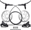 TOBWOLF Upgrade Four-Piston MTB Disc Brake Set, Hydraulic Brakes Kit with 160mm Rotors & Ceramic Brake Pads, Left Front 85cm & Right Rear 145cm Disc Brake Conversion Kit for Mountain Bike E-Bike