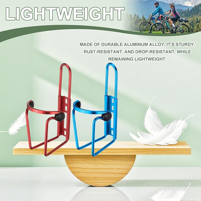 Water Bottle Cage, Bike Water Bottle Holder with Beads 2 Pack & Red/Blue