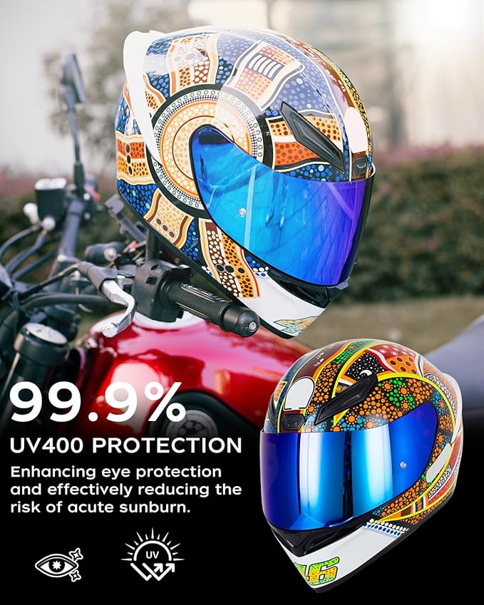 Soman K1 Helmet Visor Replacements, K1S Tinted Helmet Visor Compatible with K1 K1S K3SV K5 K5S UV Protection (Smoke Revo Blue)