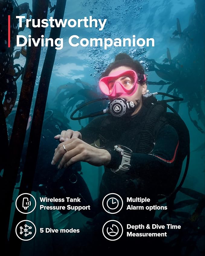 SUUNTO Ocean Dive Computer, GPS Multisport Watch for Training, Underwater Route Tracking & Wireless Tank Pressure Monitor, AMOLED Touchscreen, Dualband GNSS, Offline Map, 26D Battery Life, All Black