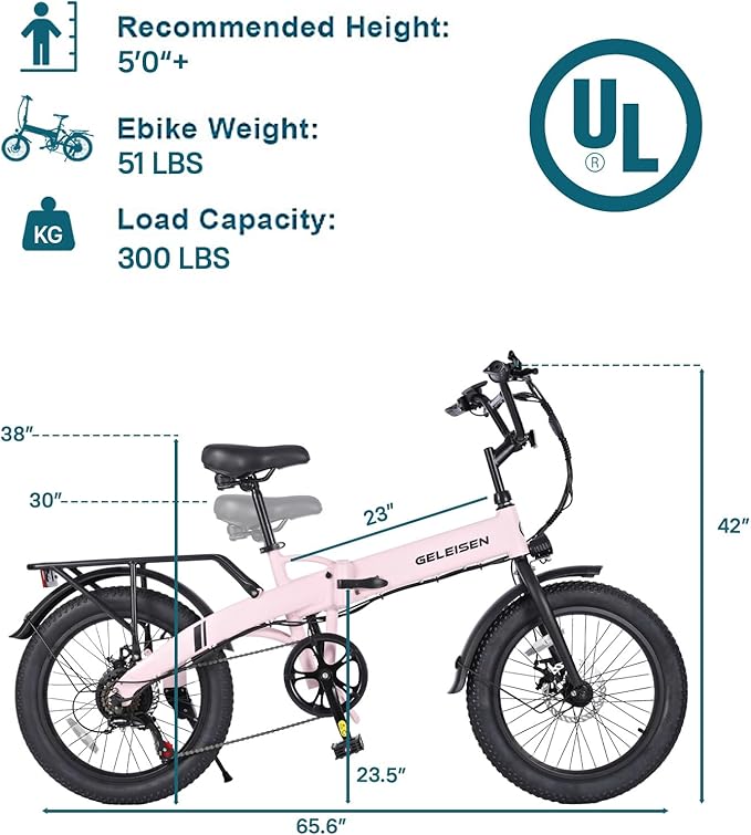 Folding Electric Bike for Adults, 20"×3.0 Fat Tire Electric Bicycle, 374.4Wh Battery Ebike, 20MPH Electric Cargo Bike with LCD Color Display & 6 Speed Gears (Fits for 5'0"+)