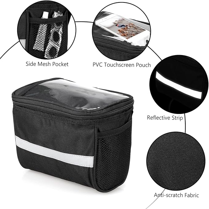 Lixada Bicycle Front Basket Insulated Bag MTB Bike Handlebar Pannier Cooler With Reflective Strip