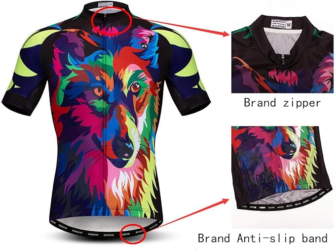 Cycling Jersey Mens Bike Shirt Biking Tops for Road Racing MTB BMX Dirt Road Quick Dry, Comfortable, Moisture Wicking