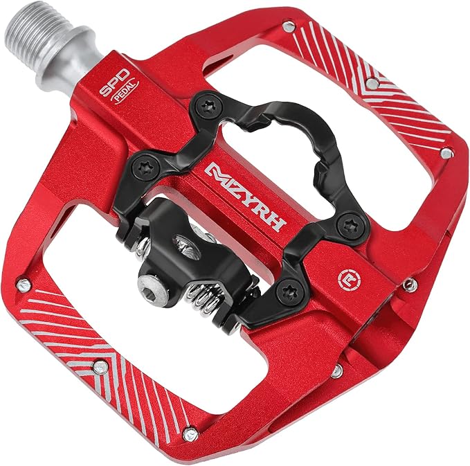 MZYRH Pedal,MTB Mountain Bike Pedals Compatible with Dual Function Sealed Clipless Aluminum 9/16" Bicycle Flat Platform with Cleats for Road, MTB