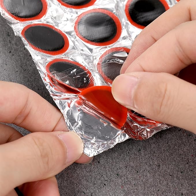 VOSAREA 48Pcs 30mm Motor Bicycle Bike Tyre Tire Inner Tube Puncture Rubber Patches Repair Kit