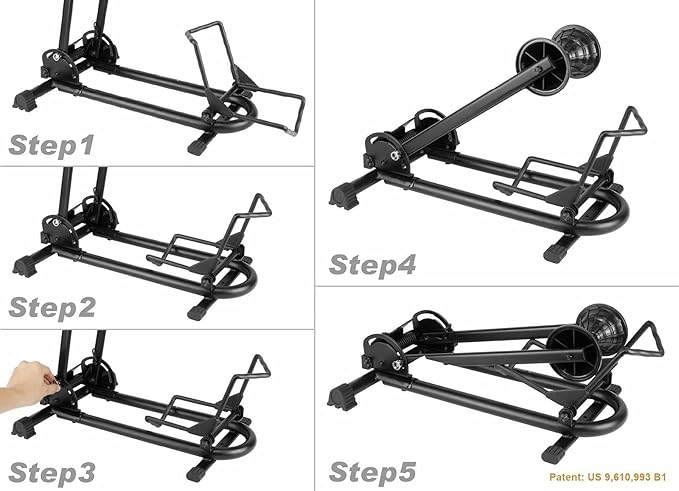 BikeHand Bicycle Floor Parking Rack Stand - for Mountain MTB & Road Bikes Indoor Outdoor Garage Storage - Fat Bike