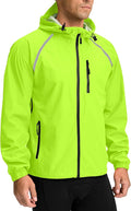 Bikewa Men's Cycling Rain Jackets Waterproof Running Bike Windbreaker Lightweight Packable Hooded Jacket