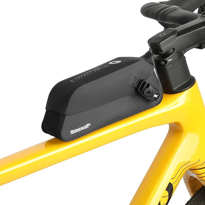 Rhinowalk Waterproof Top Tube Bike Bag IPX4 Magnetic Closure Frame Pack Slim Profile Fits Road Mountain Bike 0.6L